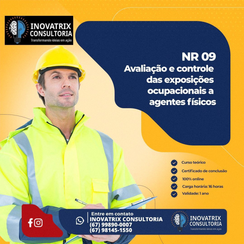 Curso NR 09 – Avaliação e controle das disposições ocupacionais e agentes físicos